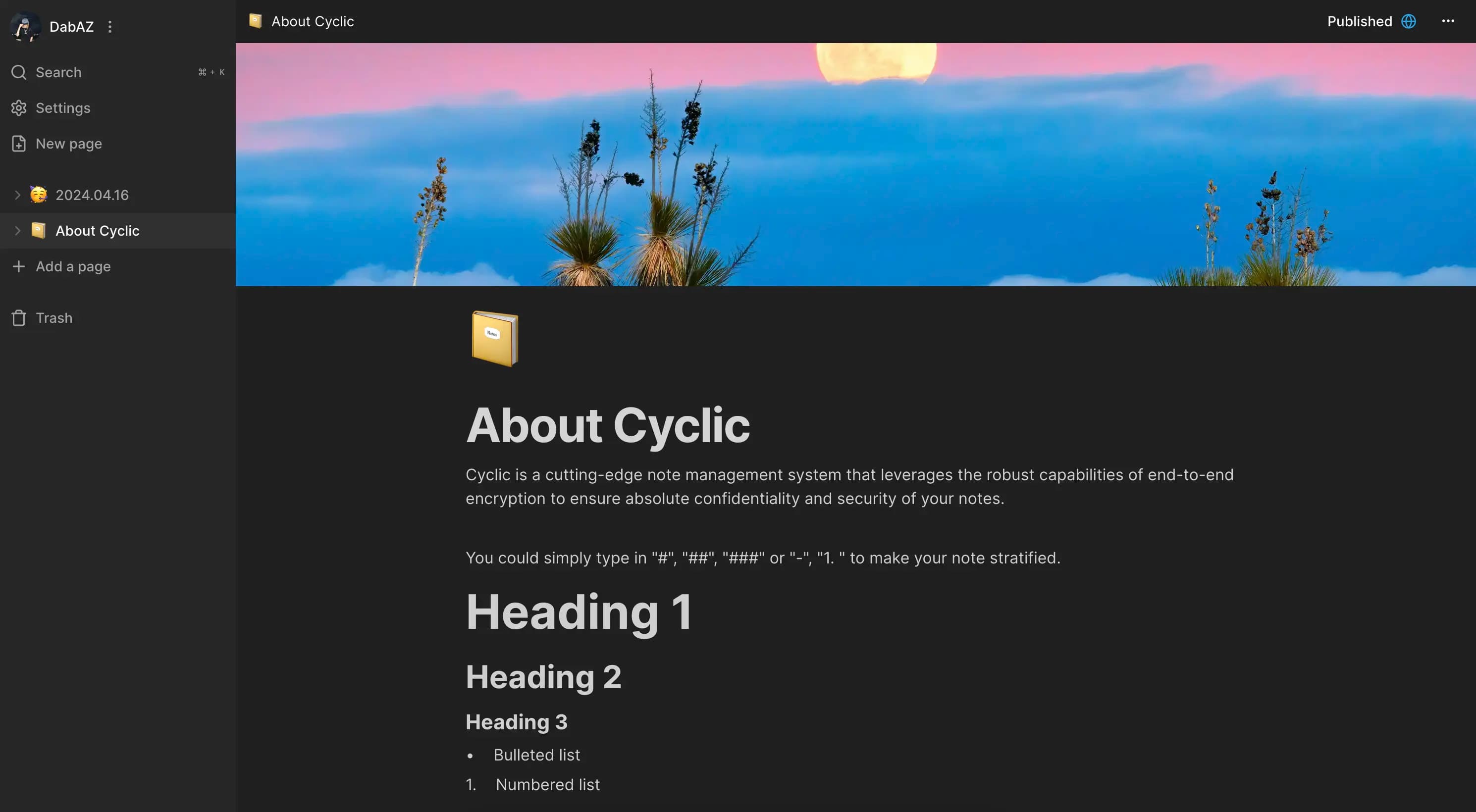 Cyclic Screenshot